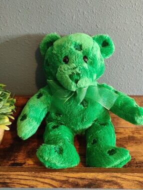 Dan Dee Green Clover Shamrock Teddy Bear St. Patricks Irish Plush Stuffed Animal